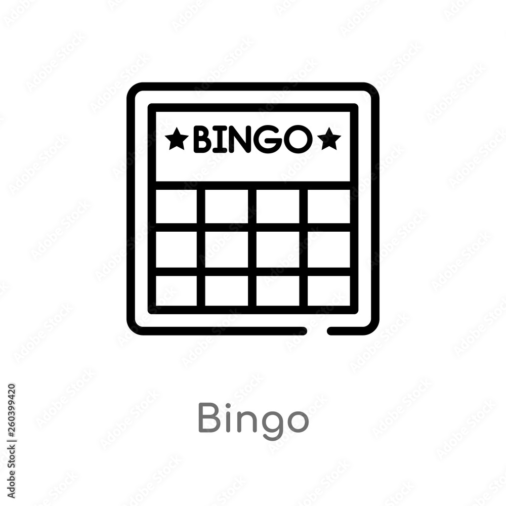 Poster outline bingo vector icon. isolated black simple line element illustration from entertainment and ar