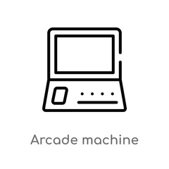 outline arcade machine vector icon. isolated black simple line element illustration from entertainment and arcade concept. editable vector stroke arcade machine icon on white background