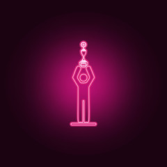 the winner holds the cup over his head icon. Elements of Sucsess and awards in neon style icons. Simple icon for websites, web design, mobile app, info graphics