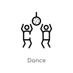 outline dance vector icon. isolated black simple line element illustration from entertainment and arcade concept. editable vector stroke dance icon on white background