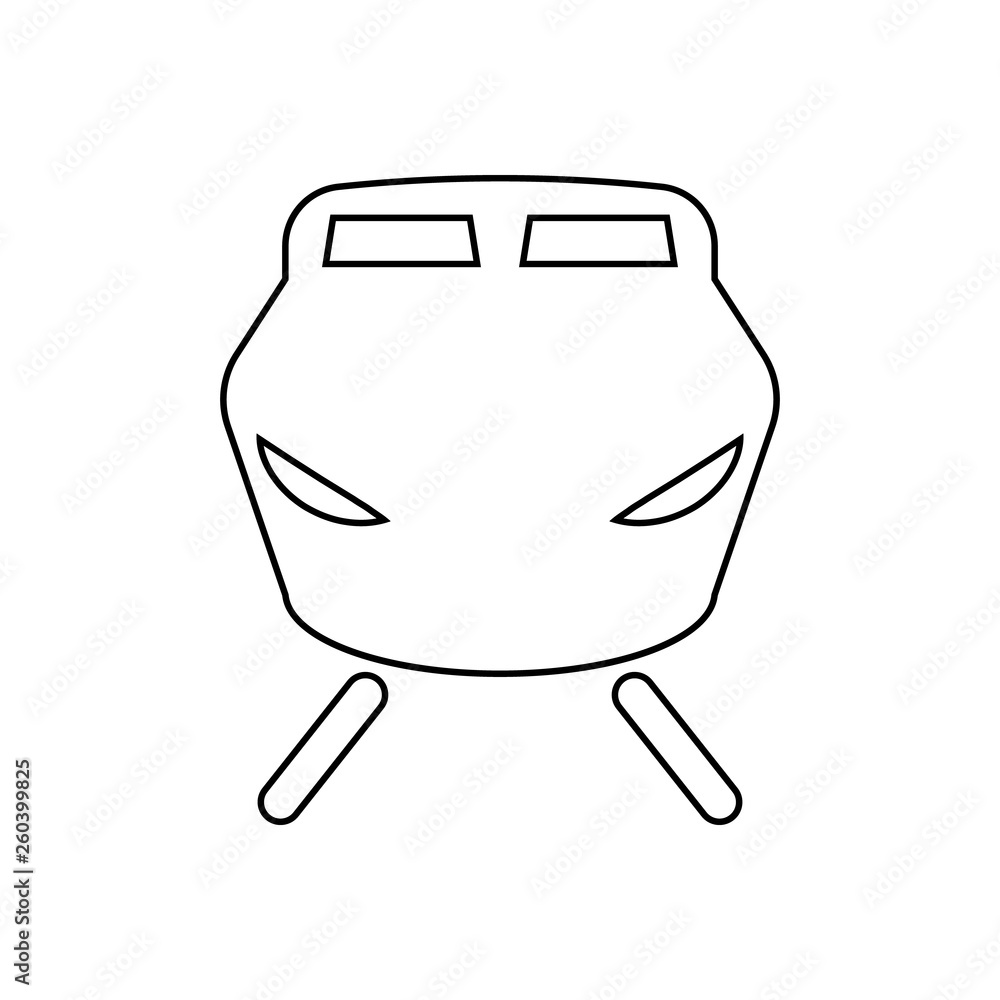 Poster speed train front view icon. element of transport for mobile concept and web apps icon. outline, thi