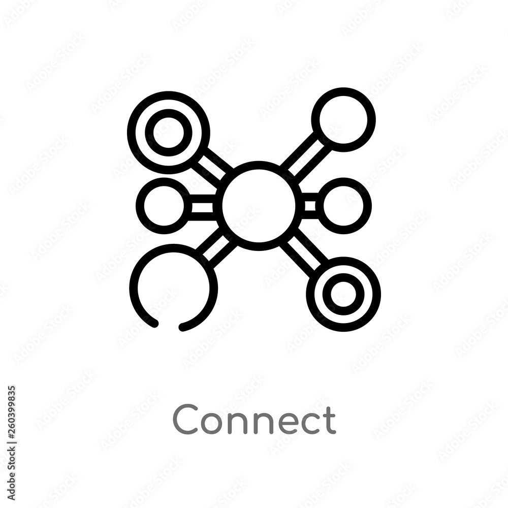 Poster outline connect vector icon. isolated black simple line element illustration from ethics concept. ed