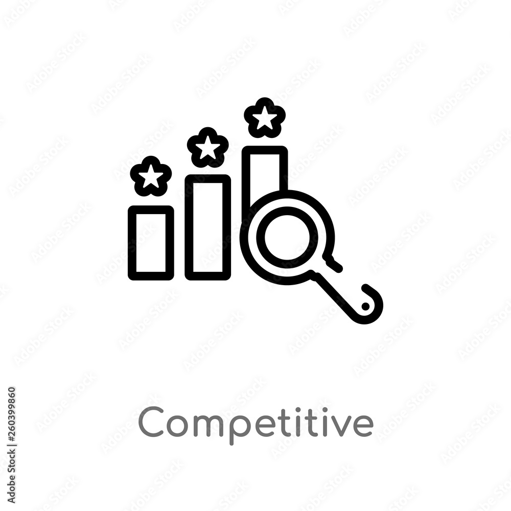 Aufkleber outline competitive vector icon. isolated black simple line element illustration from ethics concept