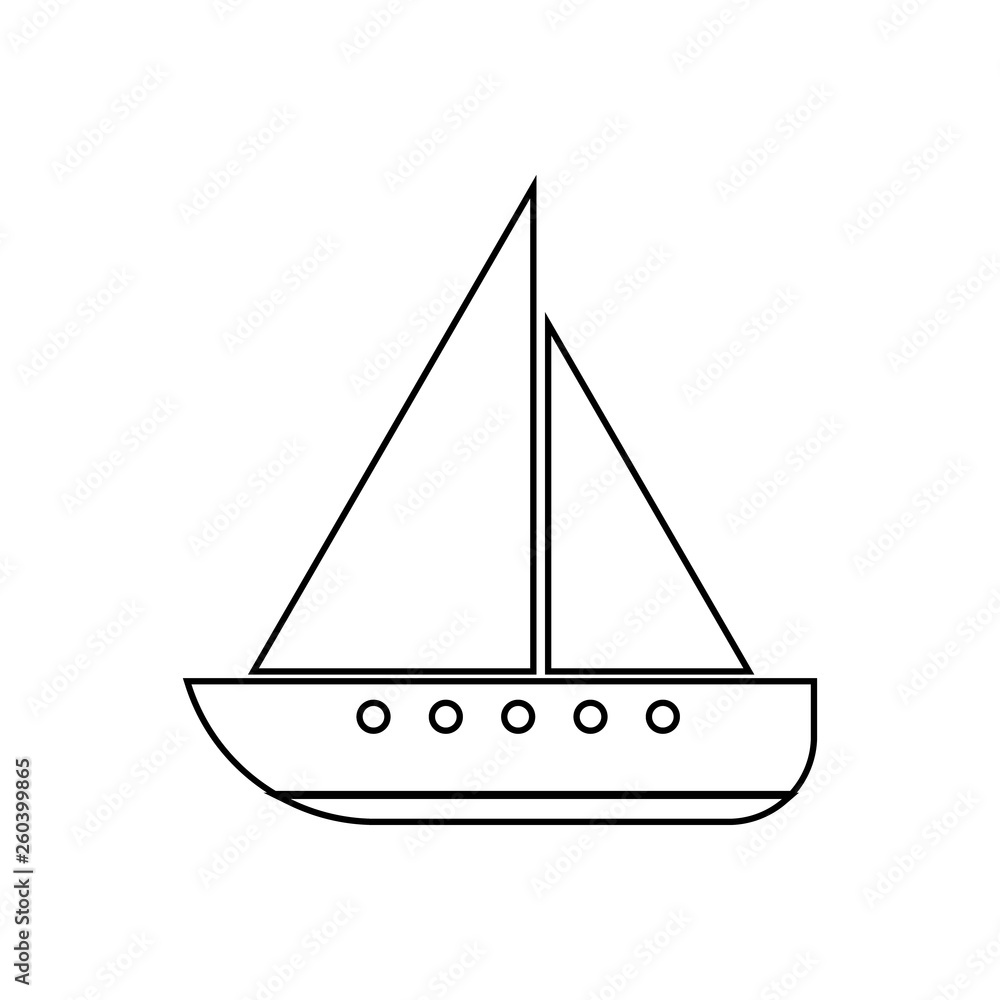 Aufkleber sailing yacht icon. element of transport for mobile concept and web apps icon. outline, thin line ic
