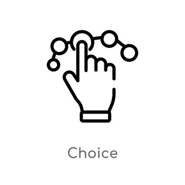 outline choice vector icon. isolated black simple line element illustration from ethics concept. editable vector stroke choice icon on white background