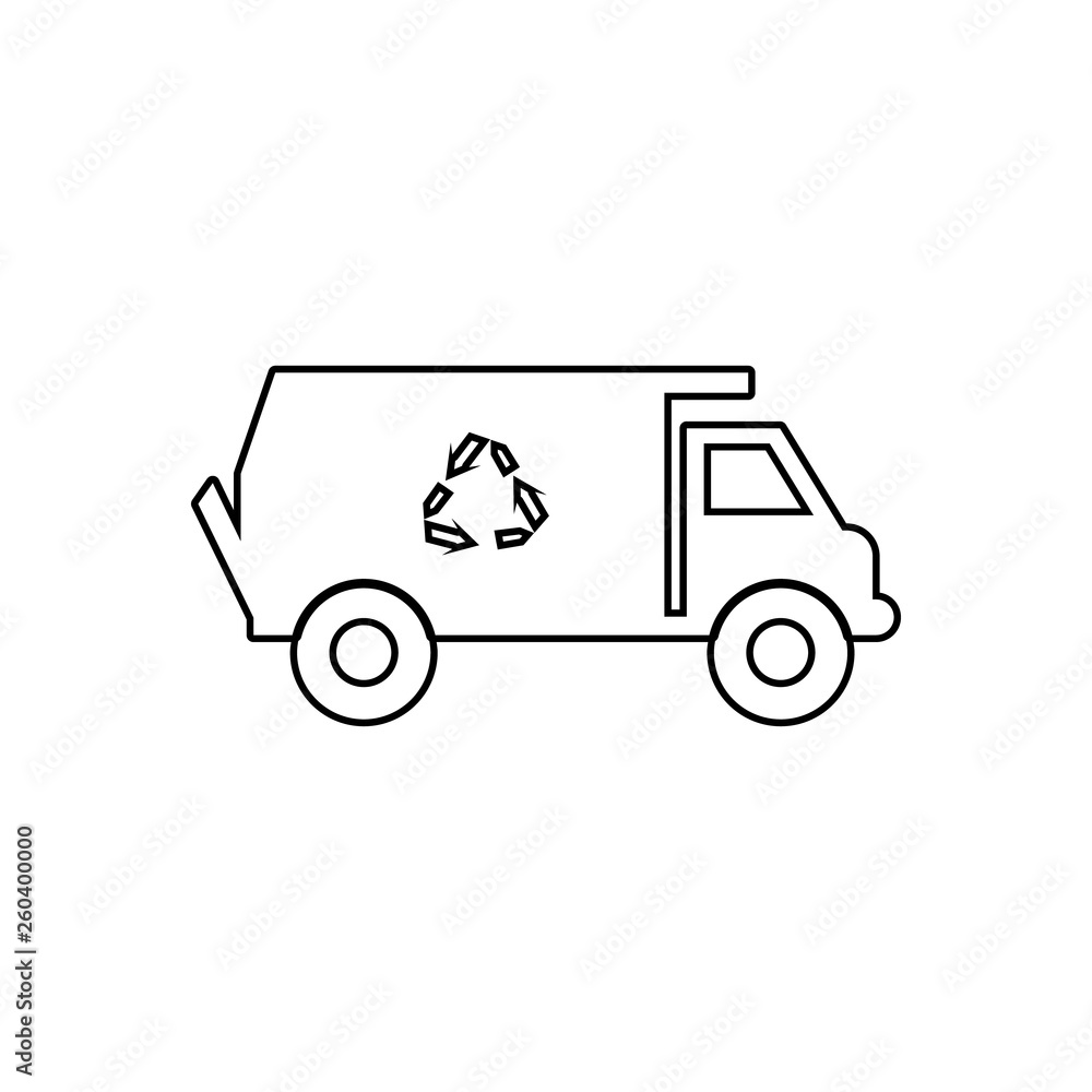 Poster garbage truck icon. element of transport for mobile concept and web apps icon. outline, thin line ic