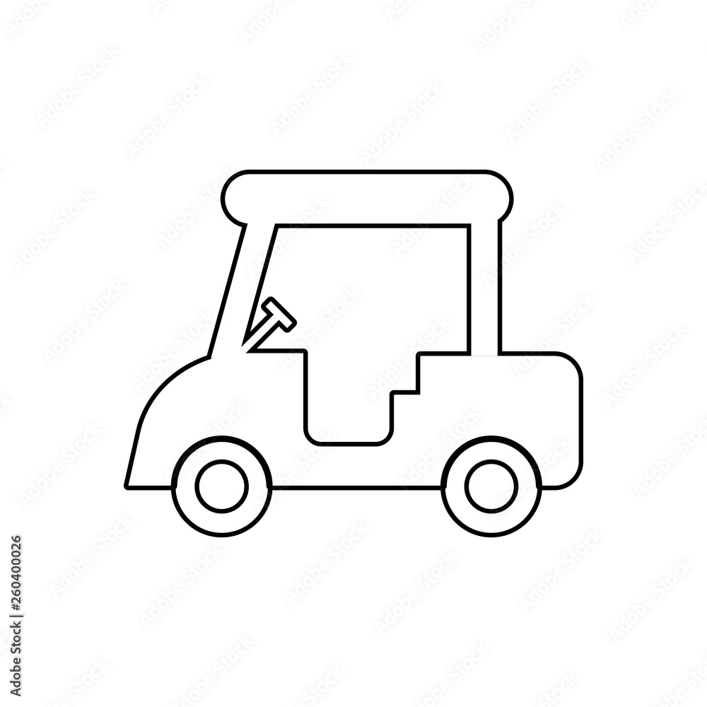 Poster golf machine icon. element of transport for mobile concept and web apps icon. outline, thin line ico