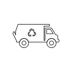 garbage truck icon. Element of transport for mobile concept and web apps icon. Outline, thin line icon for website design and development, app development