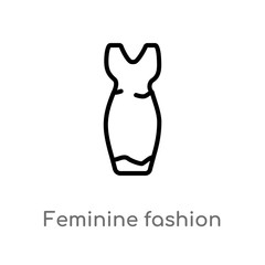 outline feminine fashion vector icon. isolated black simple line element illustration from fashion concept. editable vector stroke feminine fashion icon on white background