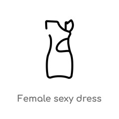 outline female sexy dress vector icon. isolated black simple line element illustration from fashion concept. editable vector stroke female sexy dress icon on white background