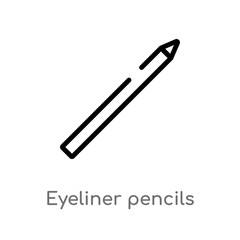 outline eyeliner pencils vector icon. isolated black simple line element illustration from fashion concept. editable vector stroke eyeliner pencils icon on white background