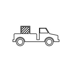 pick-up with cargo icon. Element of transport for mobile concept and web apps icon. Outline, thin line icon for website design and development, app development