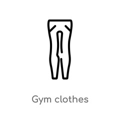 outline gym clothes vector icon. isolated black simple line element illustration from fashion concept. editable vector stroke gym clothes icon on white background