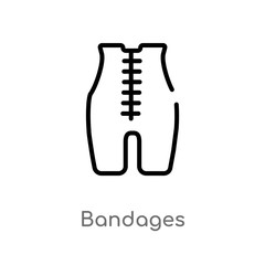 outline bandages vector icon. isolated black simple line element illustration from fashion concept. editable vector stroke bandages icon on white background
