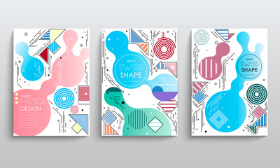 stock vector covers templates set with graphic geometric elements applicable for brochures posters covers