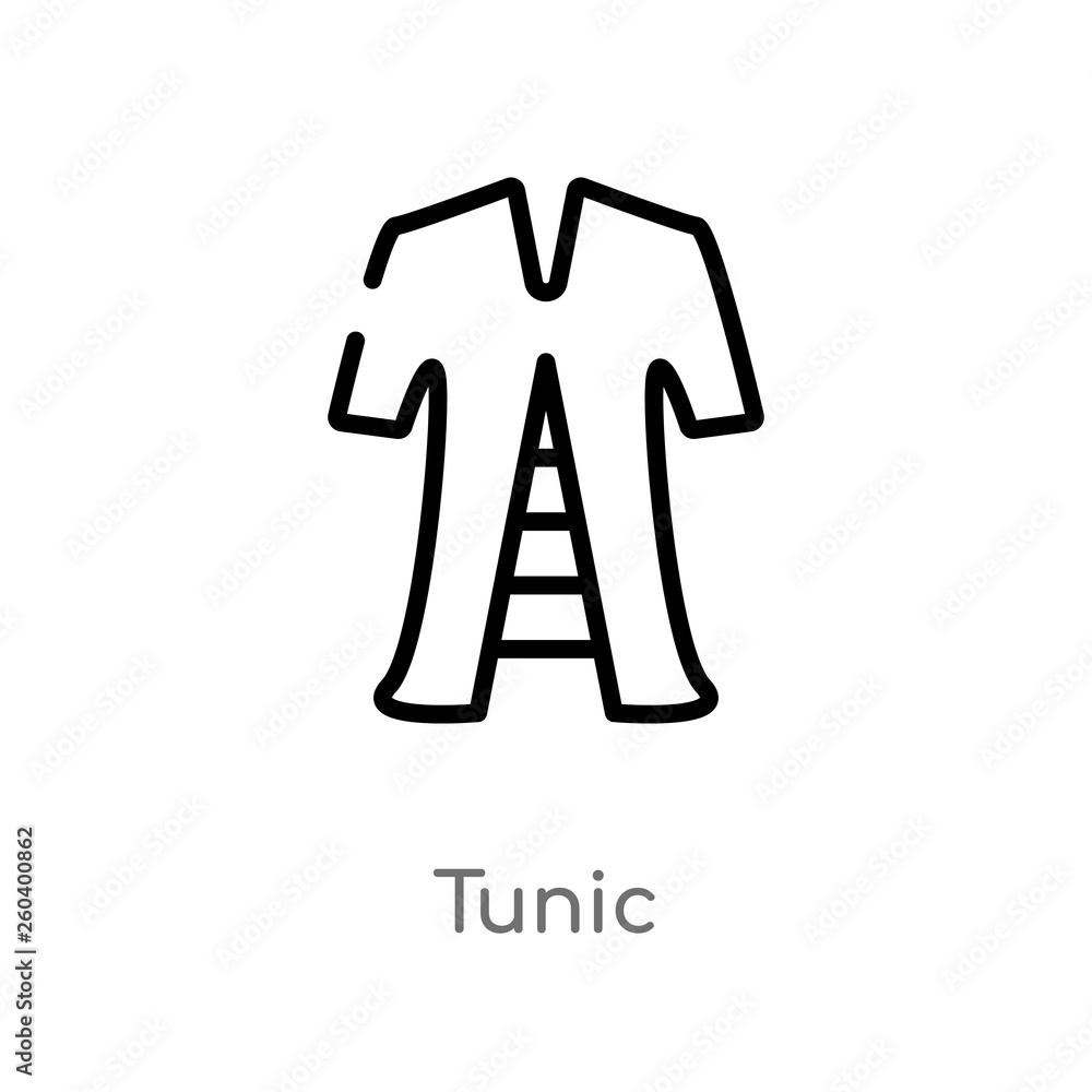 Poster outline tunic vector icon. isolated black simple line element illustration from fashion concept. edi