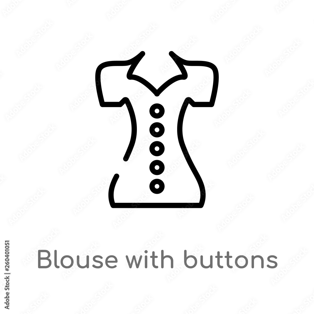 Poster outline blouse with buttons vector icon. isolated black simple line element illustration from fashio