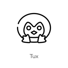 outline tux vector icon. isolated black simple line element illustration from fashion concept. editable vector stroke tux icon on white background