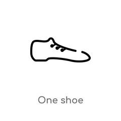 outline one shoe vector icon. isolated black simple line element illustration from fashion concept. editable vector stroke one shoe icon on white background
