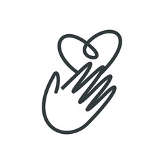 Charity Volunteer Collaboration Heart Love Hands Icon Set	