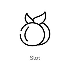 outline slot vector icon. isolated black simple line element illustration from food concept. editable vector stroke slot icon on white background