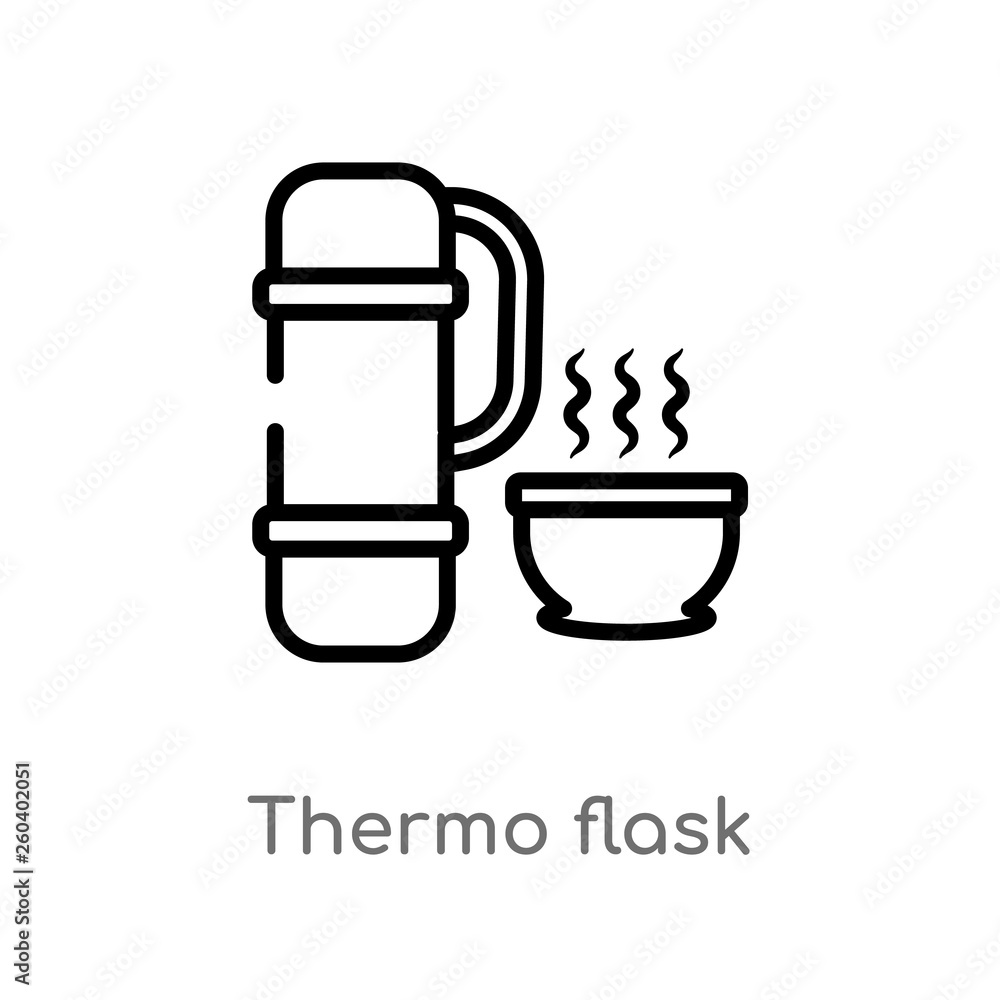 Aufkleber outline thermo flask vector icon. isolated black simple line element illustration from food concept.