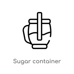 outline sugar container vector icon. isolated black simple line element illustration from food concept. editable vector stroke sugar container icon on white background