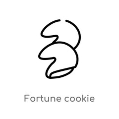 outline fortune cookie vector icon. isolated black simple line element illustration from food concept. editable vector stroke fortune cookie icon on white background