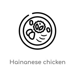 outline hainanese chicken vector icon. isolated black simple line element illustration from food concept. editable vector stroke hainanese chicken icon on white background