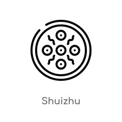 outline shuizhu vector icon. isolated black simple line element illustration from food concept. editable vector stroke shuizhu icon on white background