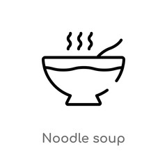 outline noodle soup vector icon. isolated black simple line element illustration from food concept. editable vector stroke noodle soup icon on white background