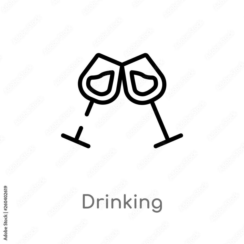Poster outline drinking vector icon. isolated black simple line element illustration from food concept. edi