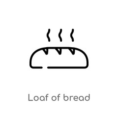 outline loaf of bread vector icon. isolated black simple line element illustration from food concept. editable vector stroke loaf of bread icon on white background