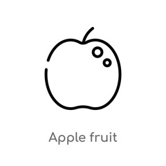 outline apple fruit vector icon. isolated black simple line element illustration from food concept. editable vector stroke apple fruit icon on white background