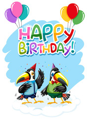 Toucan on birthday template