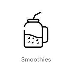 outline smoothies vector icon. isolated black simple line element illustration from food concept. editable vector stroke smoothies icon on white background