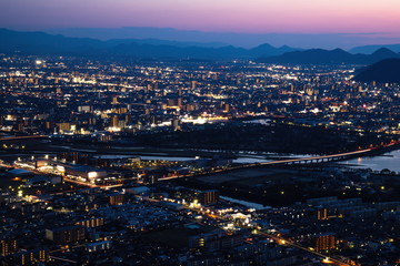 Fototapeta na wymiar View of Takamatsu city at night ,Shikoku,Japan