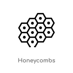 outline honeycombs vector icon. isolated black simple line element illustration from food concept. editable vector stroke honeycombs icon on white background