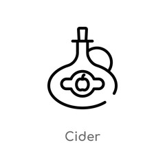 outline cider vector icon. isolated black simple line element illustration from food and restaurant concept. editable vector stroke cider icon on white background