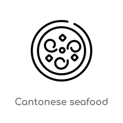 outline cantonese seafood soup vector icon. isolated black simple line element illustration from food and restaurant concept. editable vector stroke cantonese seafood soup icon on white background