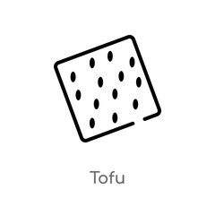 outline tofu vector icon. isolated black simple line element illustration from food and restaurant concept. editable vector stroke tofu icon on white background