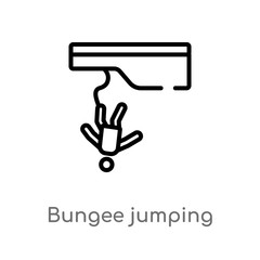 outline bungee jumping vector icon. isolated black simple line element illustration from free time concept. editable vector stroke bungee jumping icon on white background