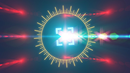 Obraz premium Futuristic HUD sight on an abstract background with highlights.