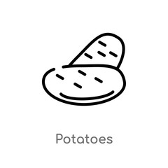 outline potatoes vector icon. isolated black simple line element illustration from fruits concept. editable vector stroke potatoes icon on white background