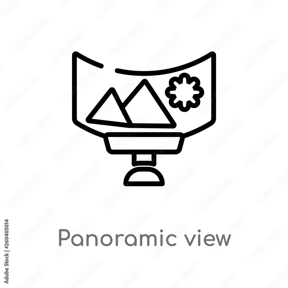 Poster outline panoramic view vector icon. isolated black simple line element illustration from future tech