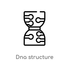 outline dna structure vector icon. isolated black simple line element illustration from future technology concept. editable vector stroke dna structure icon on white background