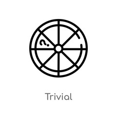 Obraz premium outline trivial vector icon. isolated black simple line element illustration from gaming concept. editable vector stroke trivial icon on white background