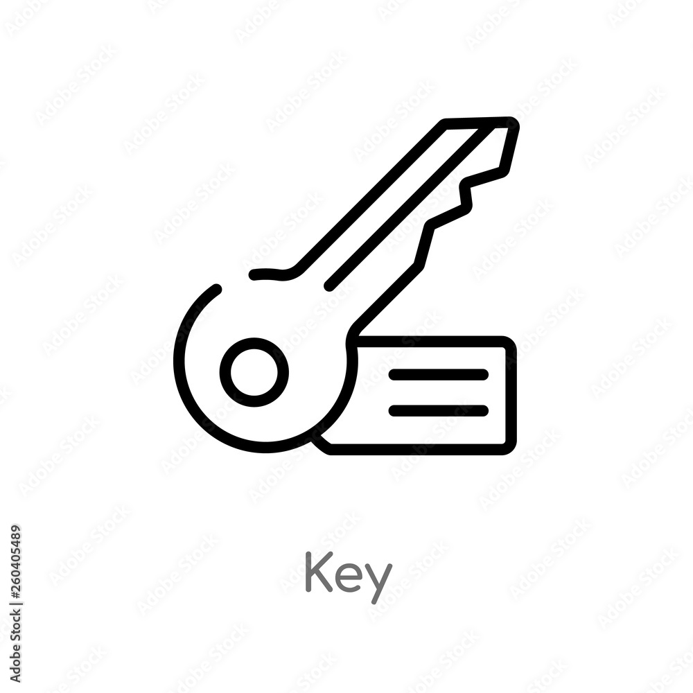 Aufkleber outline key vector icon. isolated black simple line element illustration from gdpr concept. editable