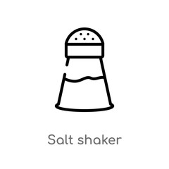 outline salt shaker vector icon. isolated black simple line element illustration from gastronomy concept. editable vector stroke salt shaker icon on white background