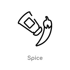 outline spice vector icon. isolated black simple line element illustration from gastronomy concept. editable vector stroke spice icon on white background